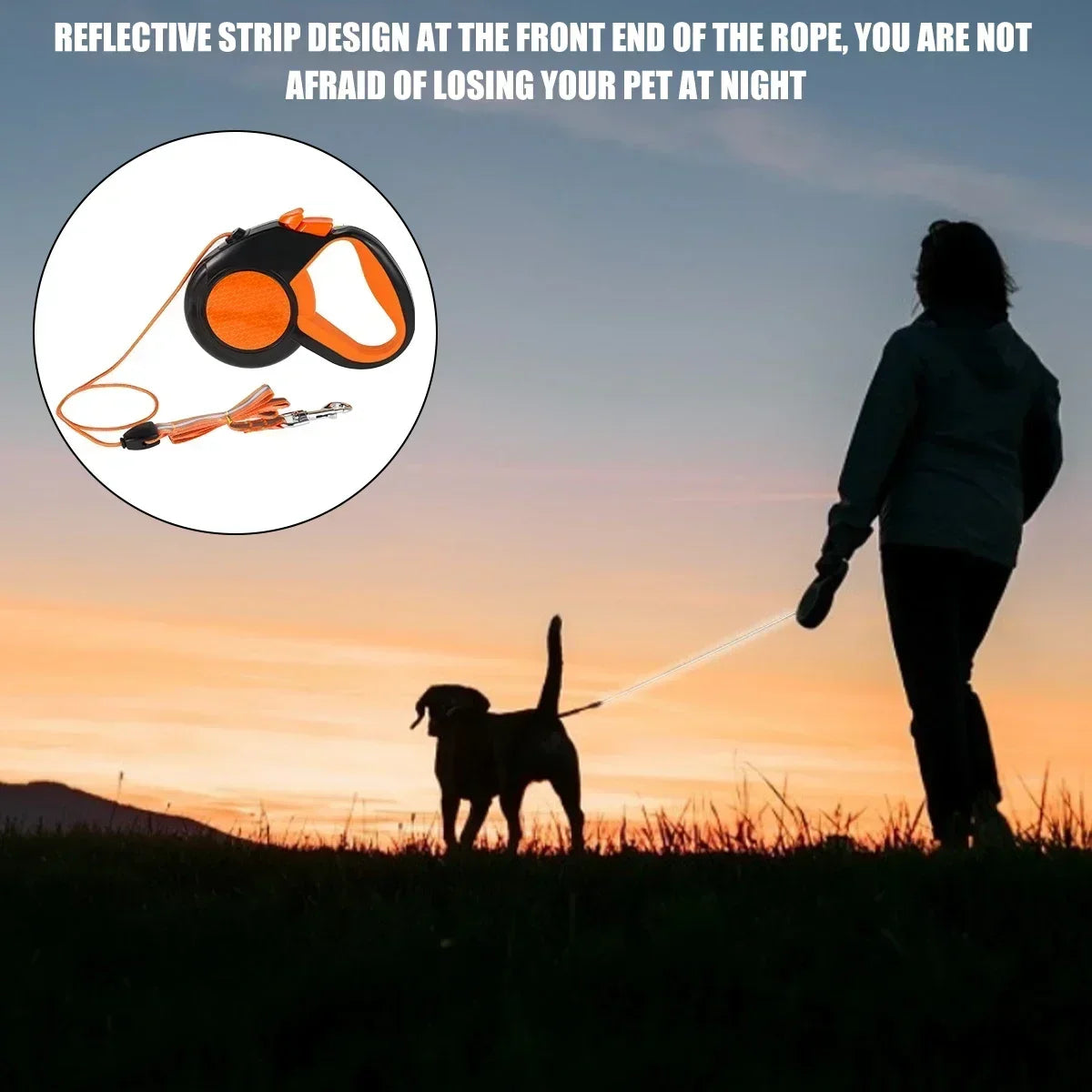 Retractable Dog Lead - Non-Slip Handle Leash