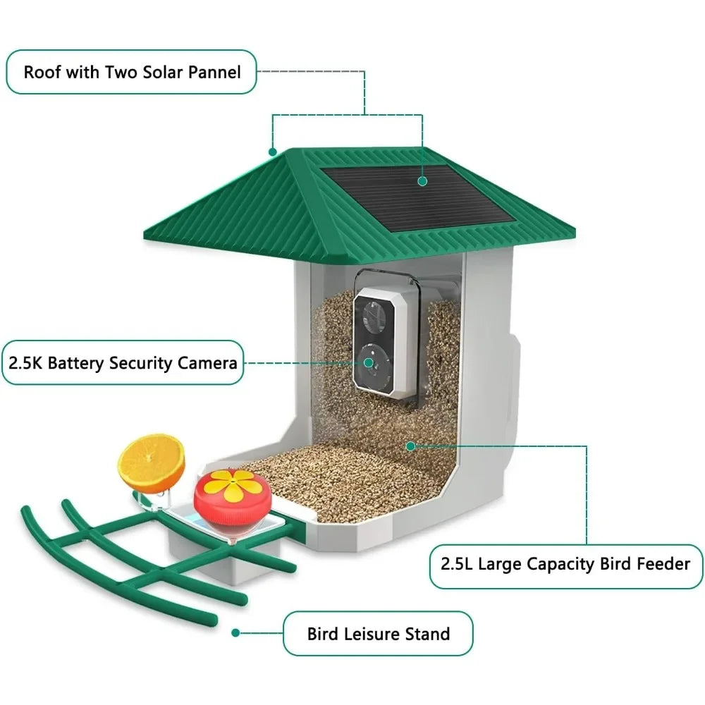 Smart Bird Feeder with Camera, AI Identify Bird Species,