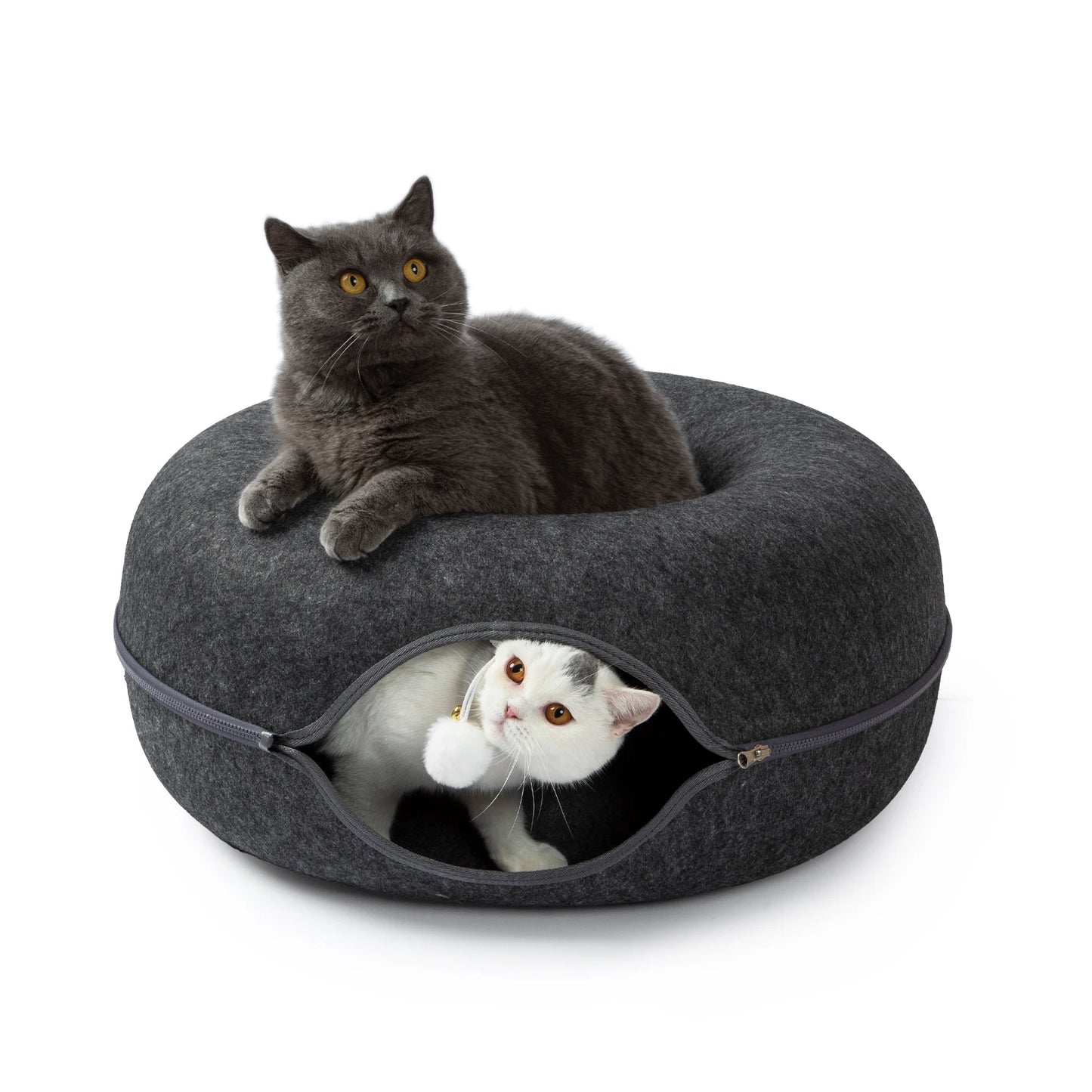 Large Donut Cat Bed -  Peekaboo Cat Cave