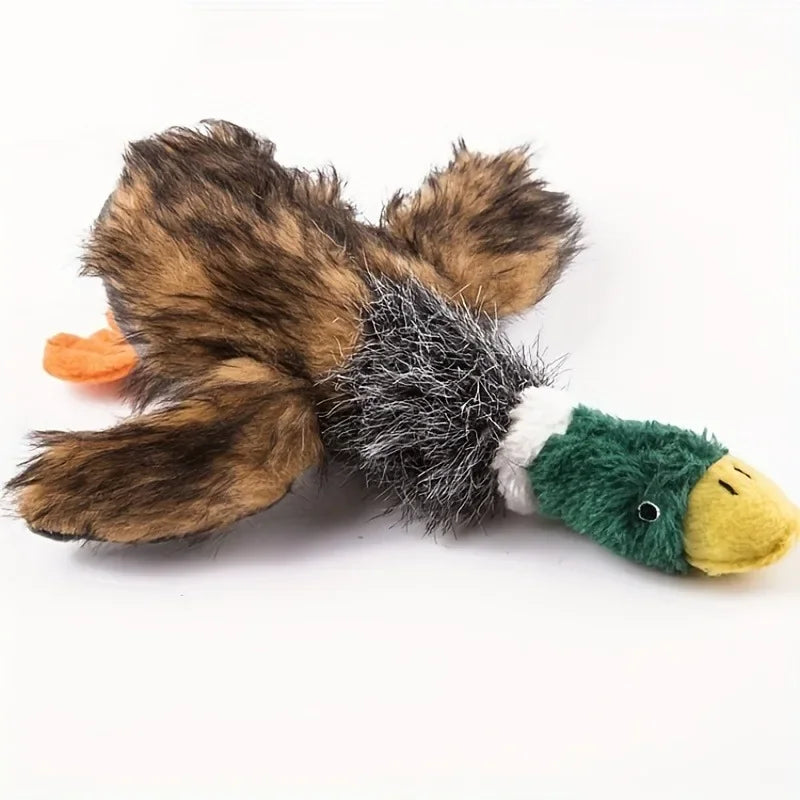 Squeaky Plush Duck Dog Toy - Pet Playtime Accessory