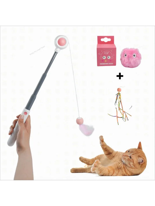 Cat toy  including telescopic laser cat toy stick