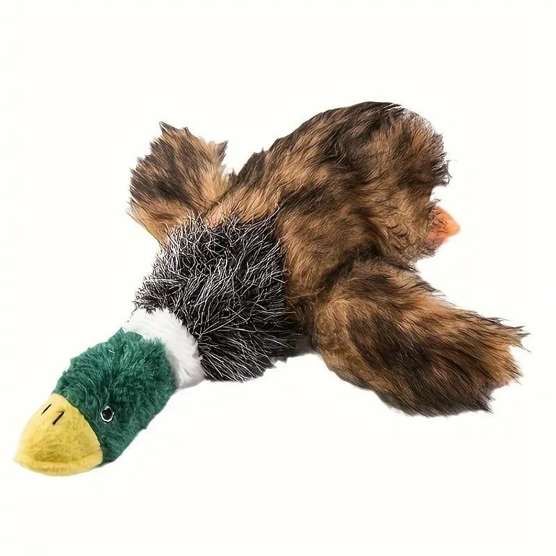 Squeaky Plush Duck Dog Toy - Pet Playtime Accessory