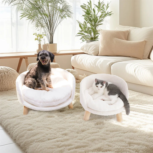 Luxury Cat Bed Soft Warm Plush Fabric