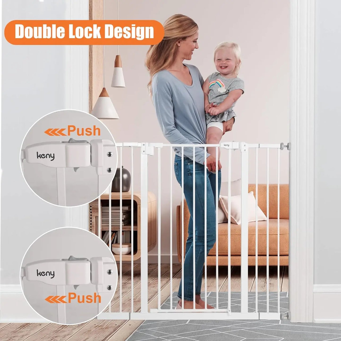 Baby Gate for Stairs, Auto Close Safety Dog Gate