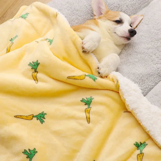 Thickened Cotton Pet Blanket - Puppy Sleep Mat