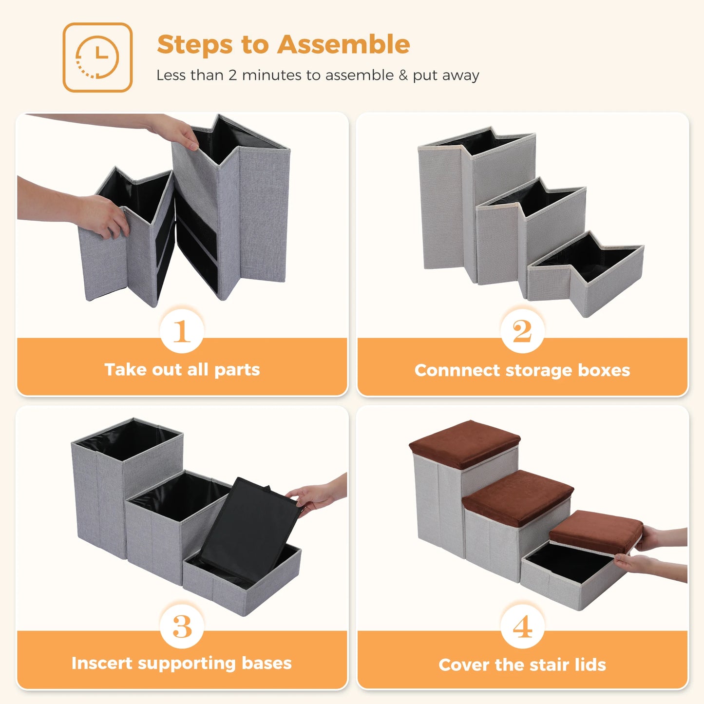 3-Tier Dog Stairs -  Steps for Couch/Bed