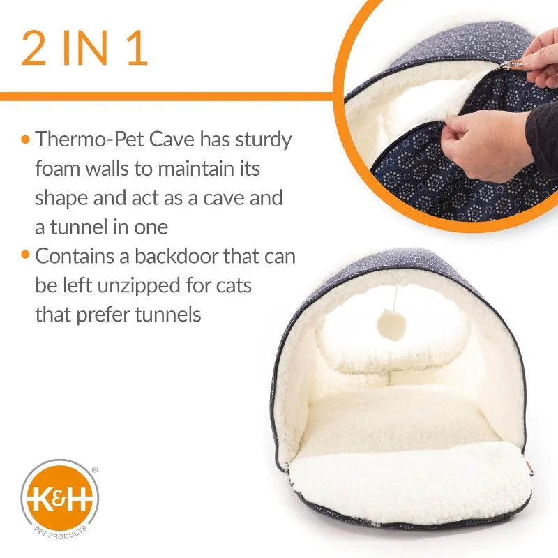 Thermo-Cat Cave Bed - Winter Heated Bed