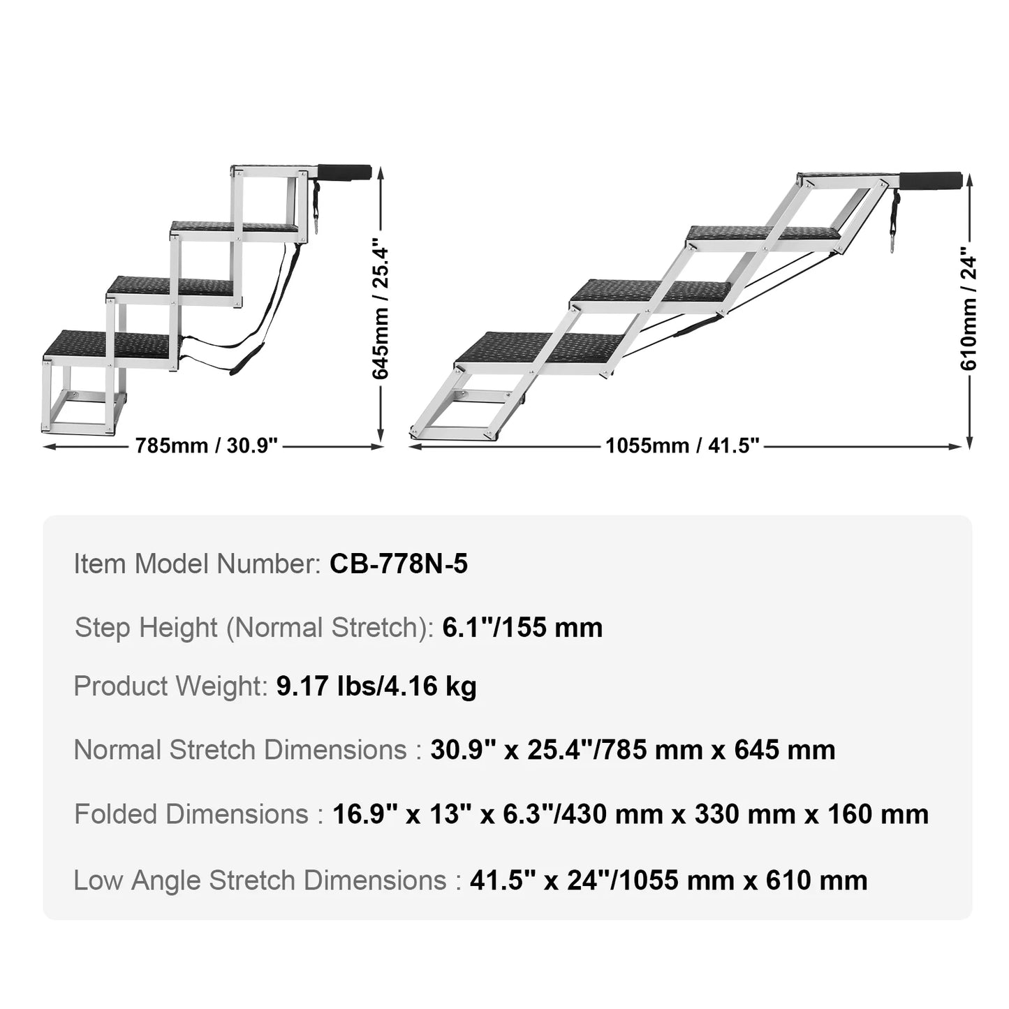 4 Steps  Dog Stair for Cars  Steps