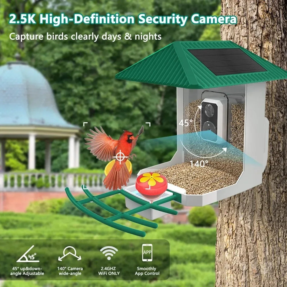 Smart Bird Feeder with Camera, AI Identify Bird Species,