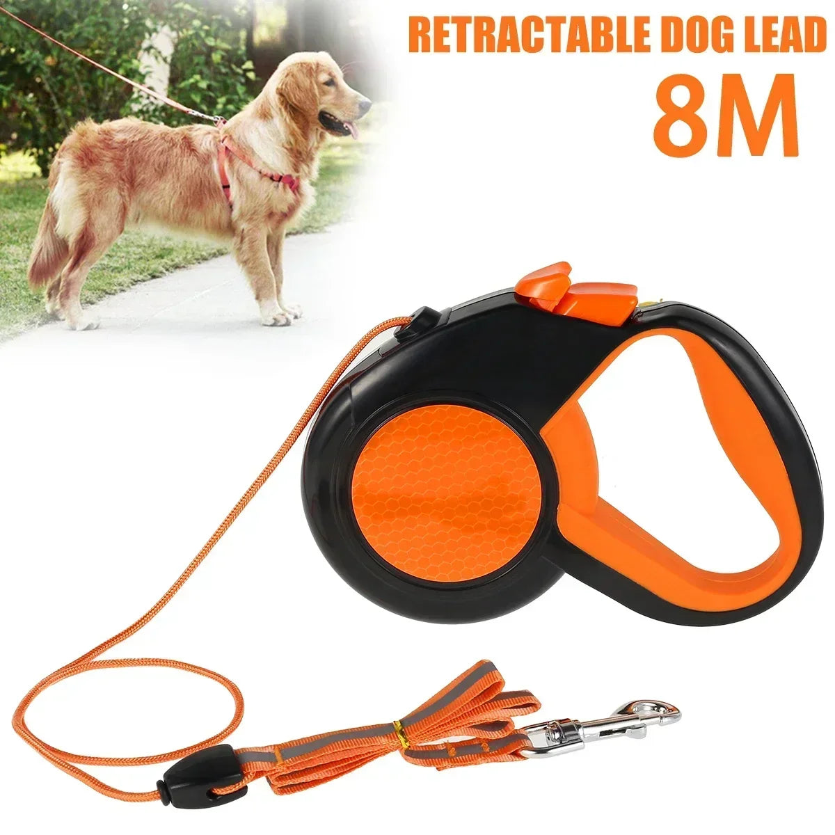 Retractable Dog Lead - Non-Slip Handle Leash