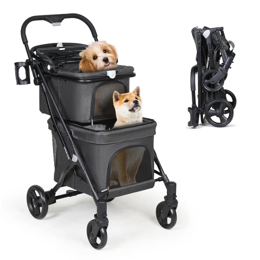 Double Pet Stroller for 2 Small Dogs or Cats