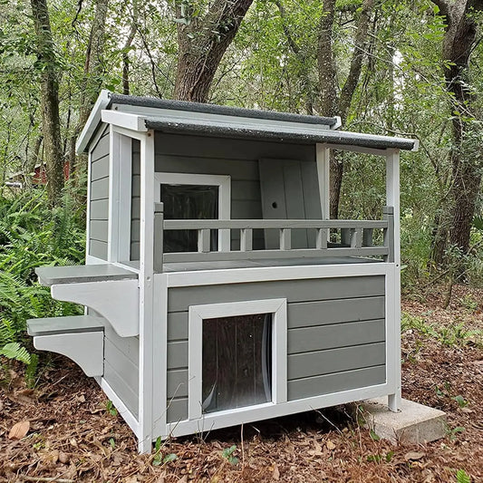 Insulated Outdoor Cat House - Winter Weatherproof  Cat Shelter