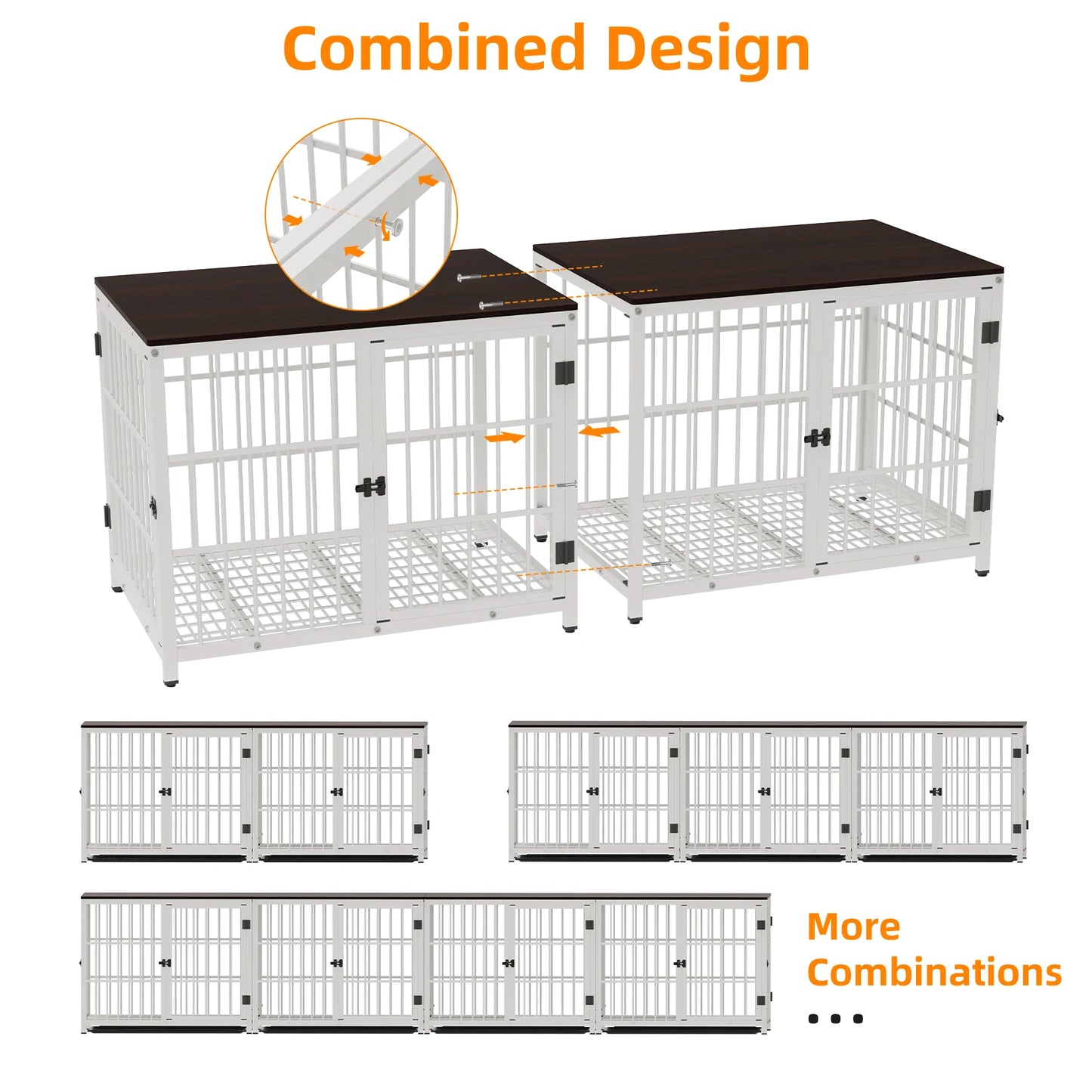 Home Furniture Dog Kennel -  Doors with Locks - Removable Tray