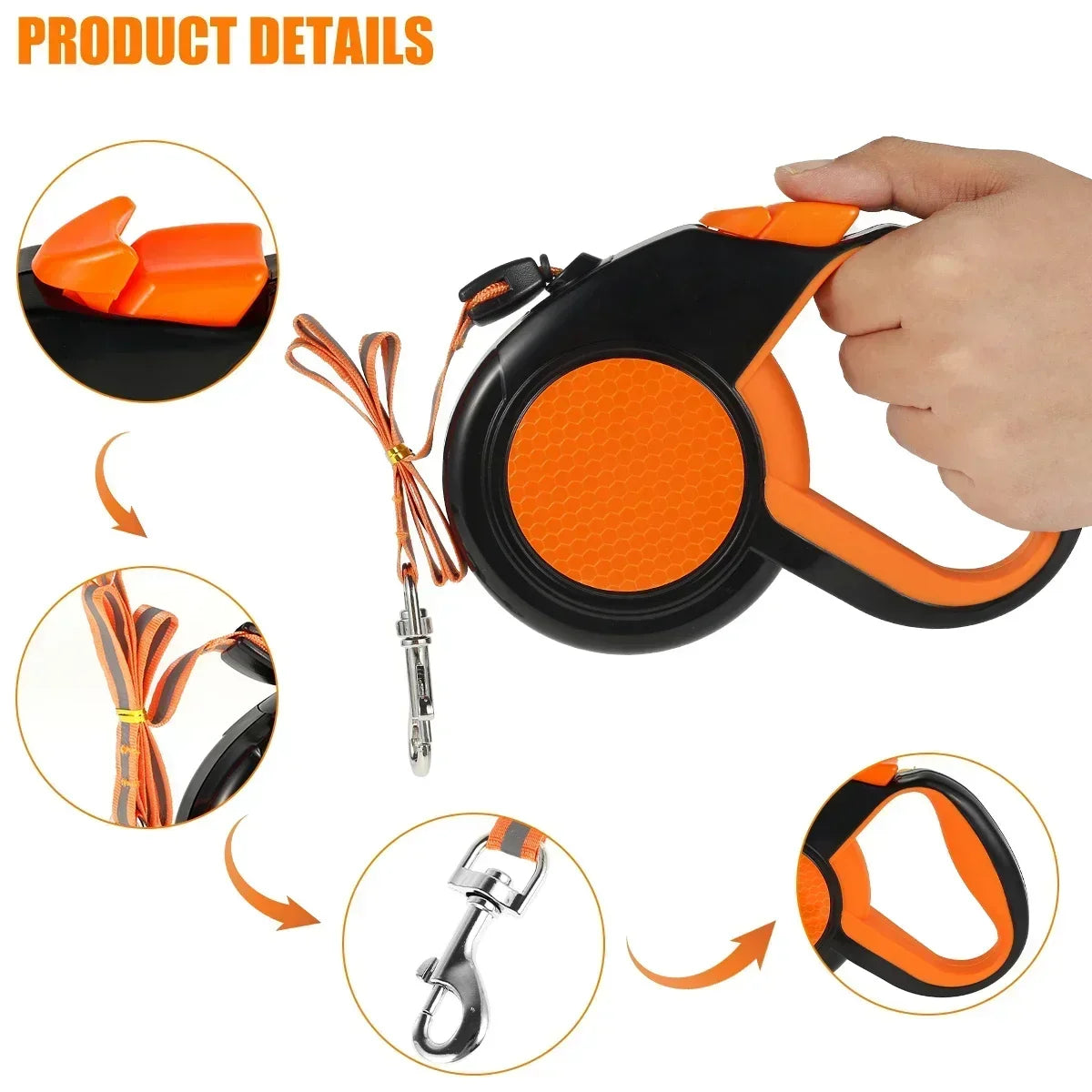 Retractable Dog Lead - Non-Slip Handle Leash