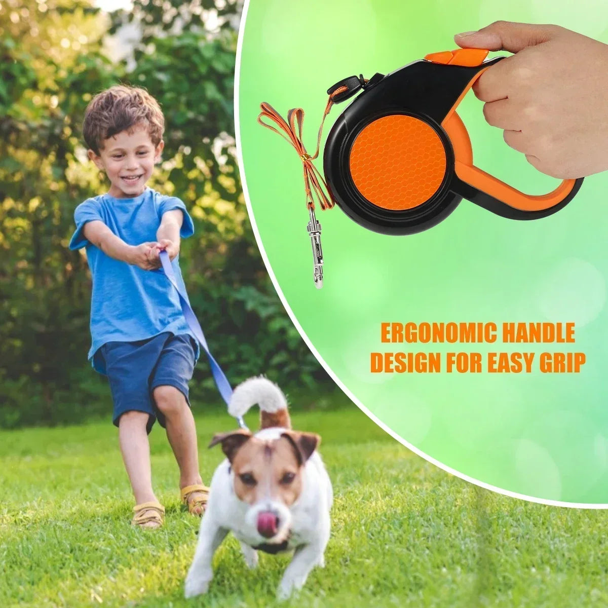 Retractable Dog Lead - Non-Slip Handle Leash