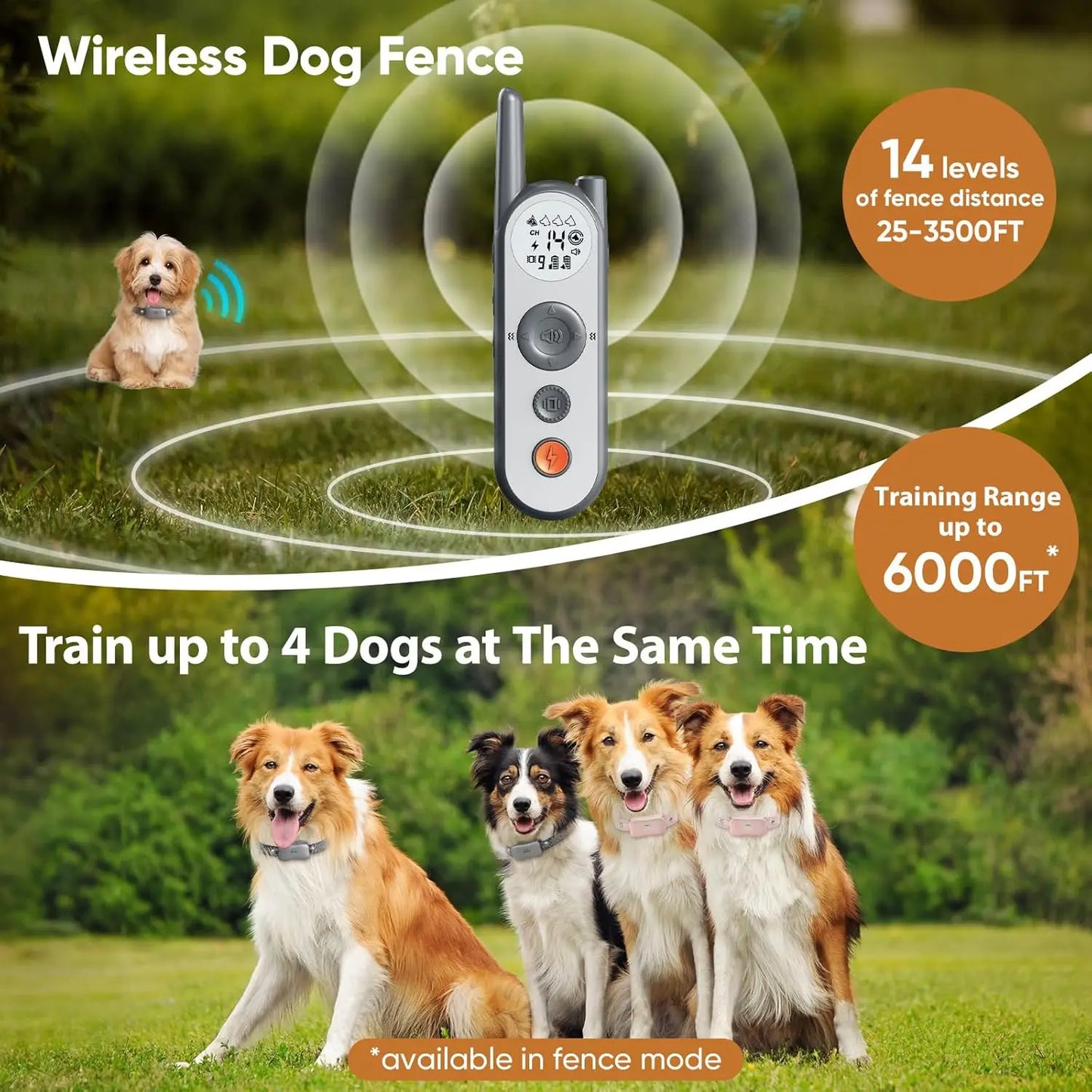 Dog  Electric Fence for Dogs  - Training Collar with Remote