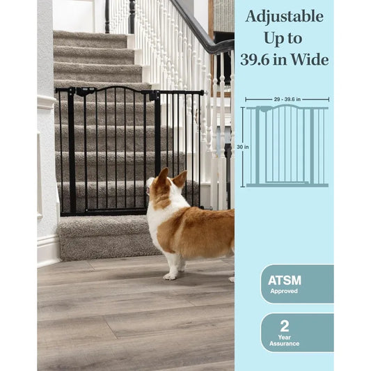 Dog Gate for Stairs, Pressure Mount Pet Gates, Walk Thru Gate