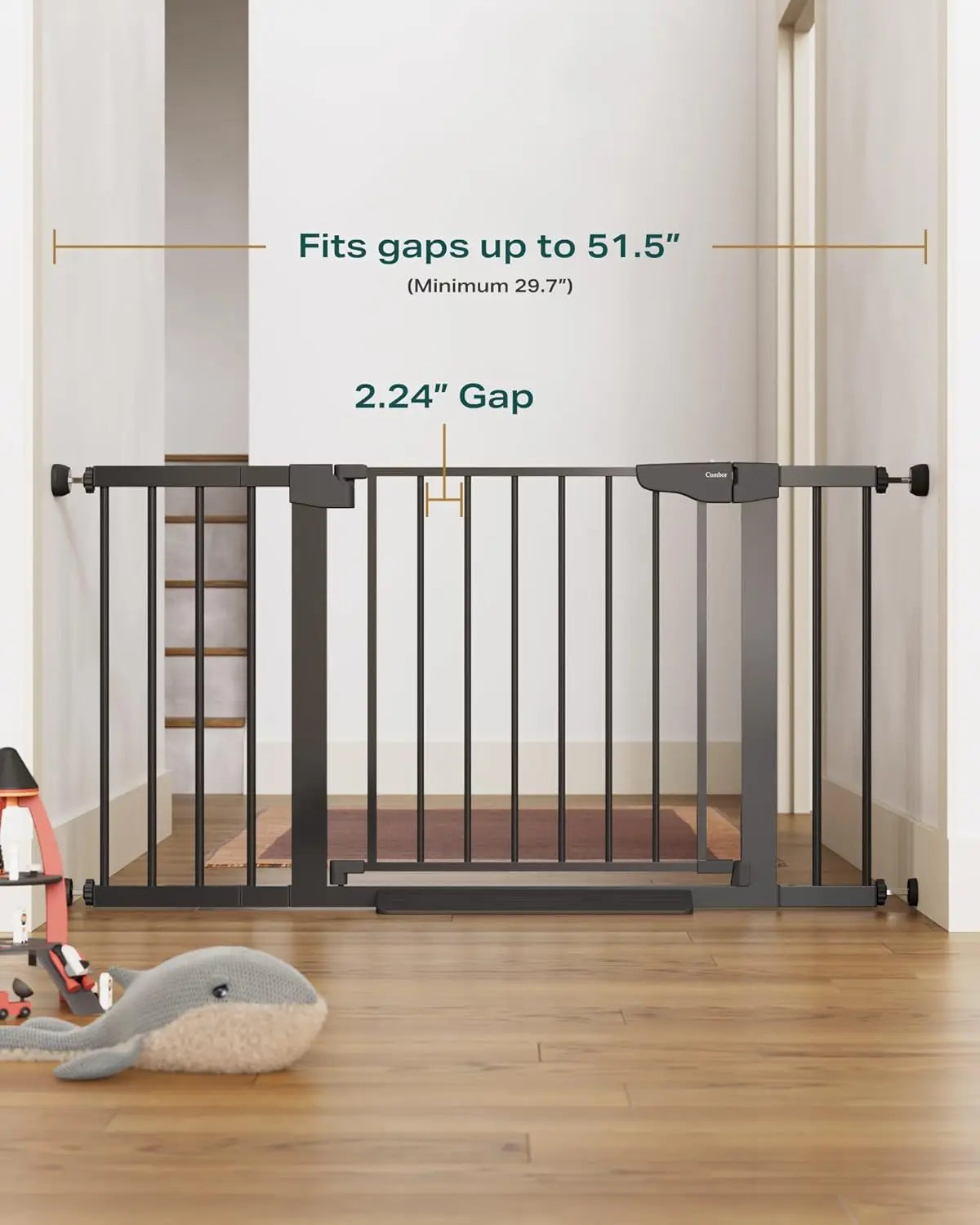 Baby Gate Extra Wide, Safety Dog Gate for Stairs