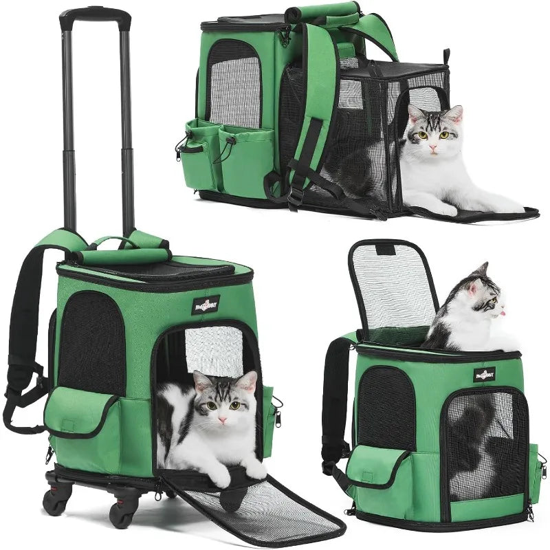 Cat Carrier Backpack -  Rolling Pet Carrier