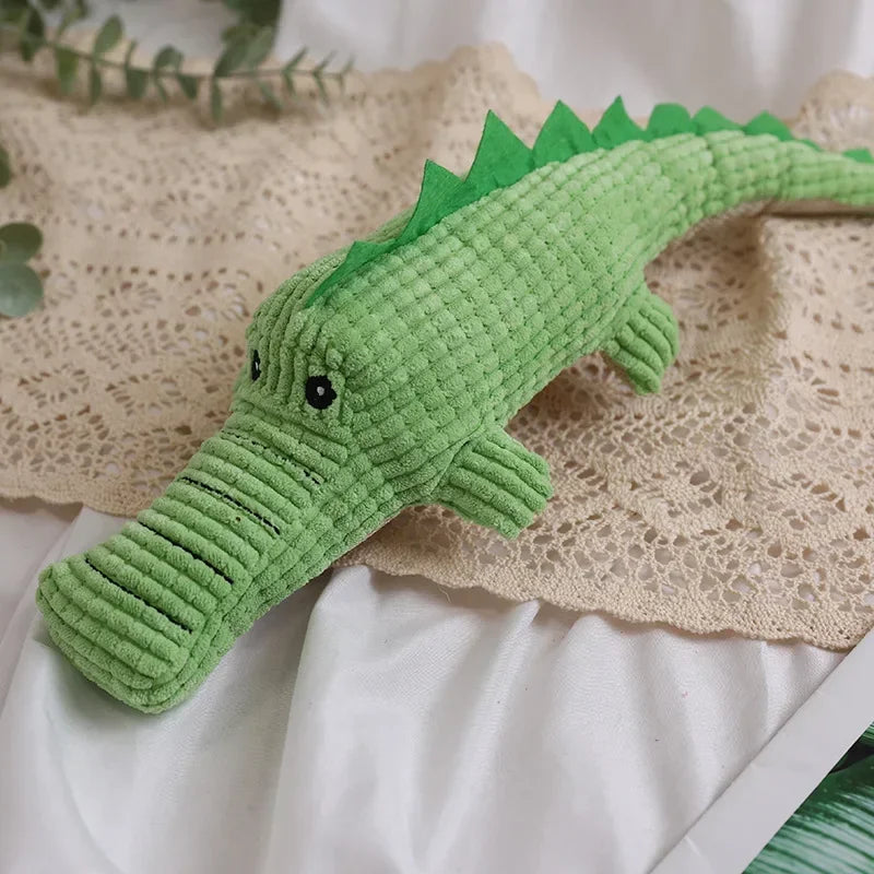 Crocodile Shape Plush Dog Squeaky Toys