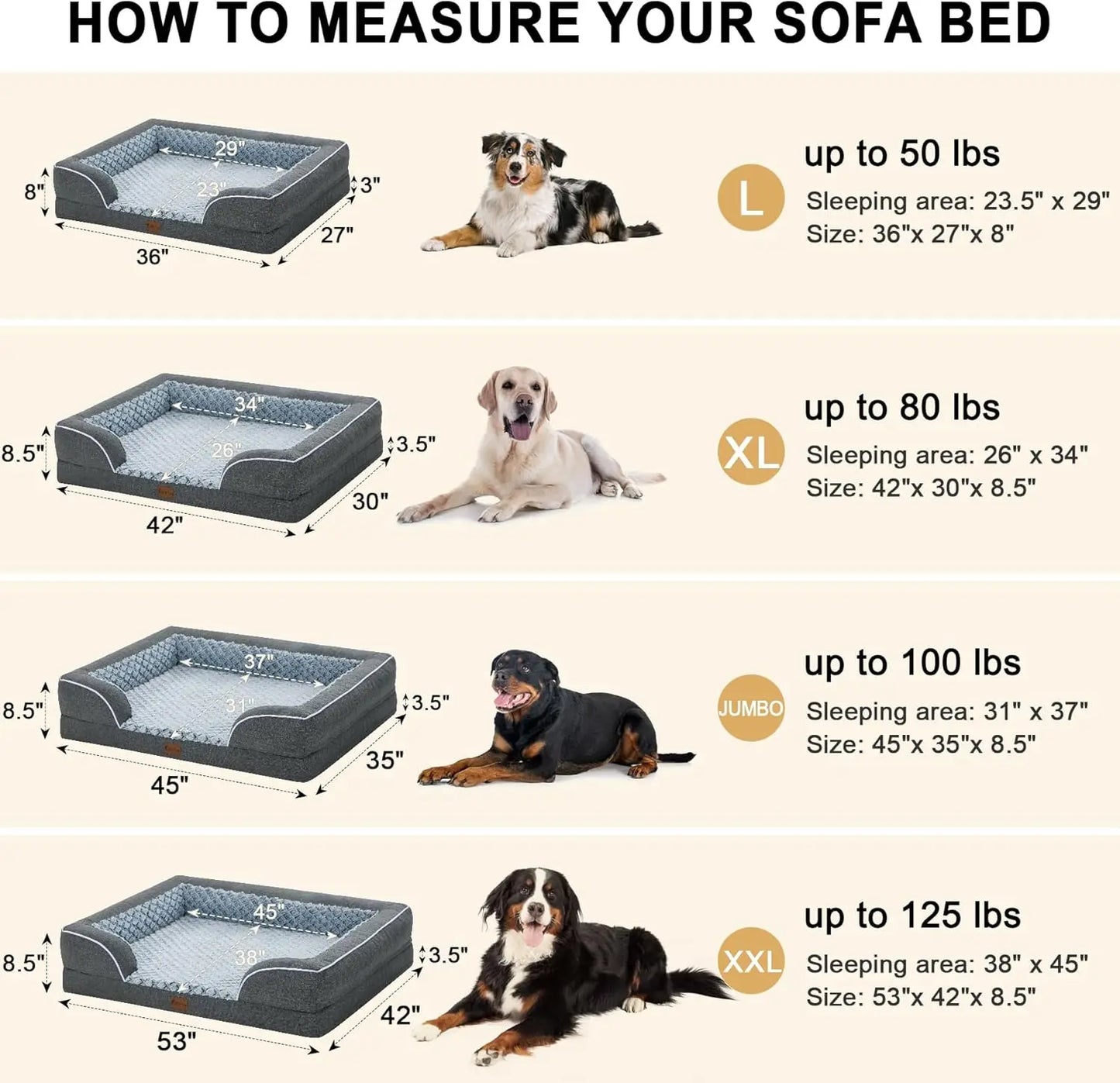 Waterproof Orthopedic Foam XL Dog Bed