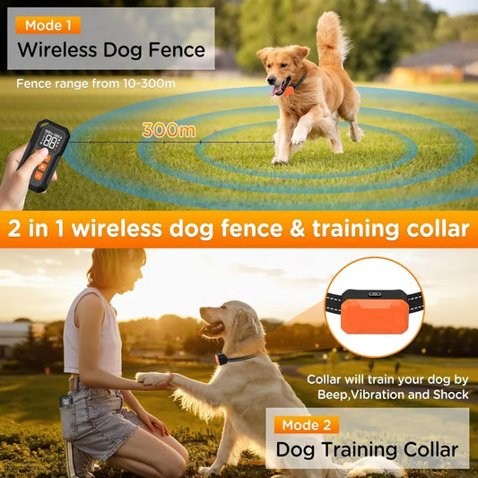 Electric Fence for Dogs, No Wire Circular Boundary