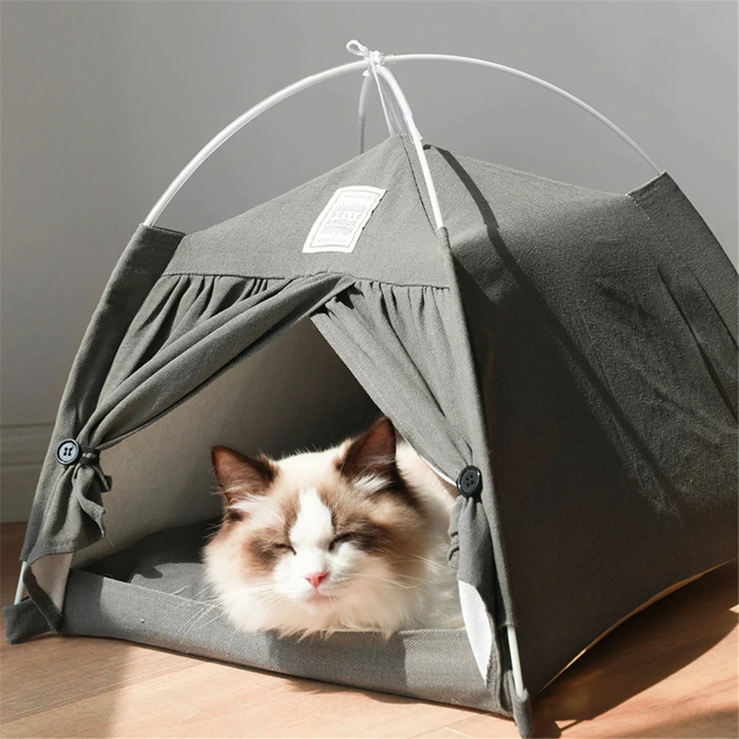 Folding Pet Tent Bed - Portable Cave Tent