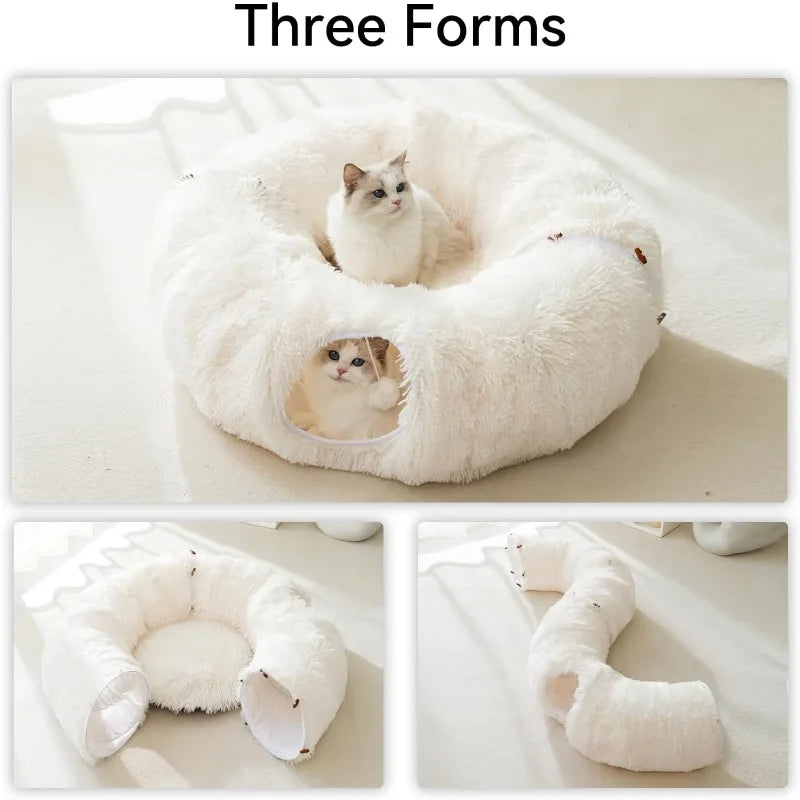 Winter Plush Cat Tunnel - Cat Bed for Indoor