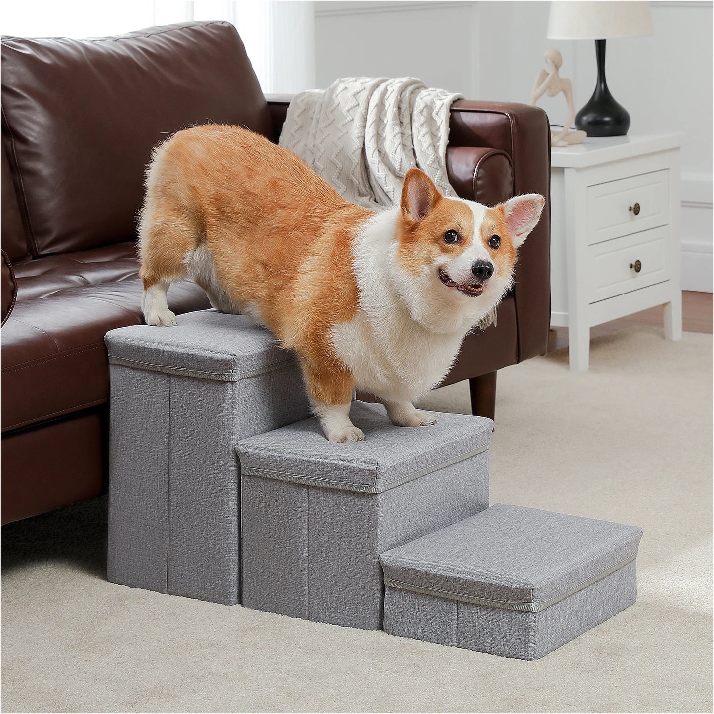 3-Tier Dog Stairs -  Steps for Couch/Bed