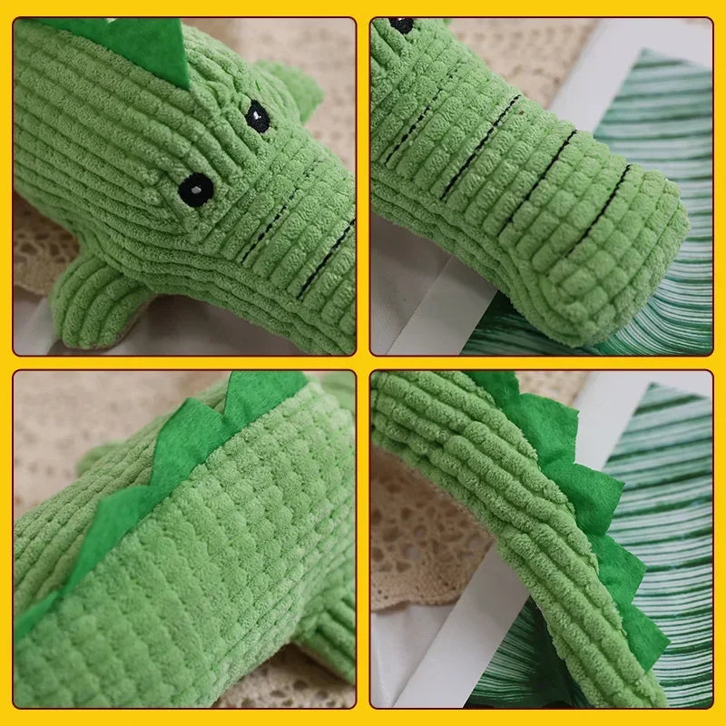 Crocodile Shape Plush Dog Squeaky Toys