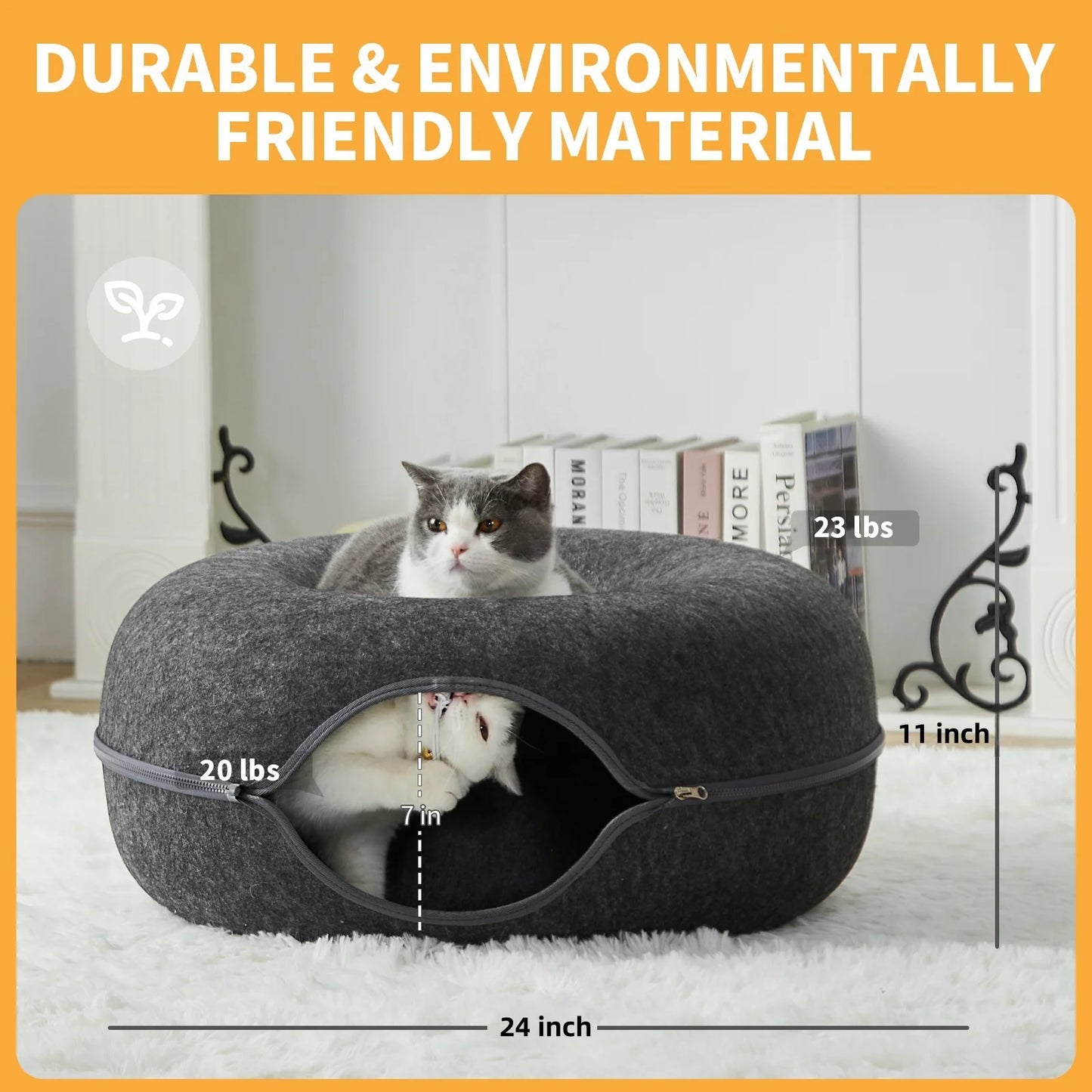 Large Donut Cat Bed -  Peekaboo Cat Cave