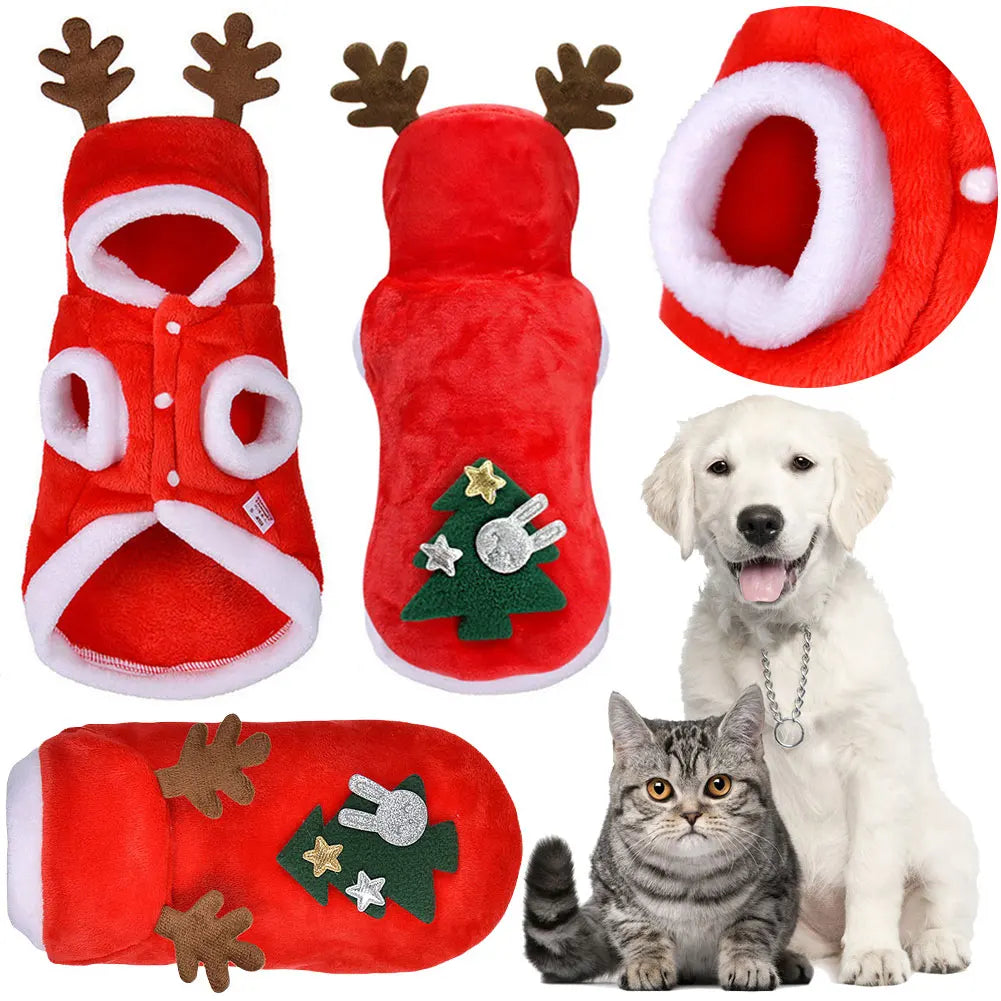 Christmas Pet Clothes Elk Pet Dog Christmas Clothes for Small Dogs Puppy