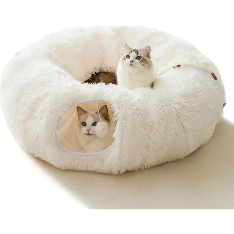 Winter Plush Cat Tunnel - Cat Bed for Indoor