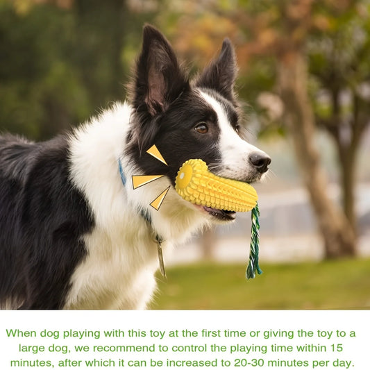 Tough Squeaky Corn Cob Dog Chew Toy -