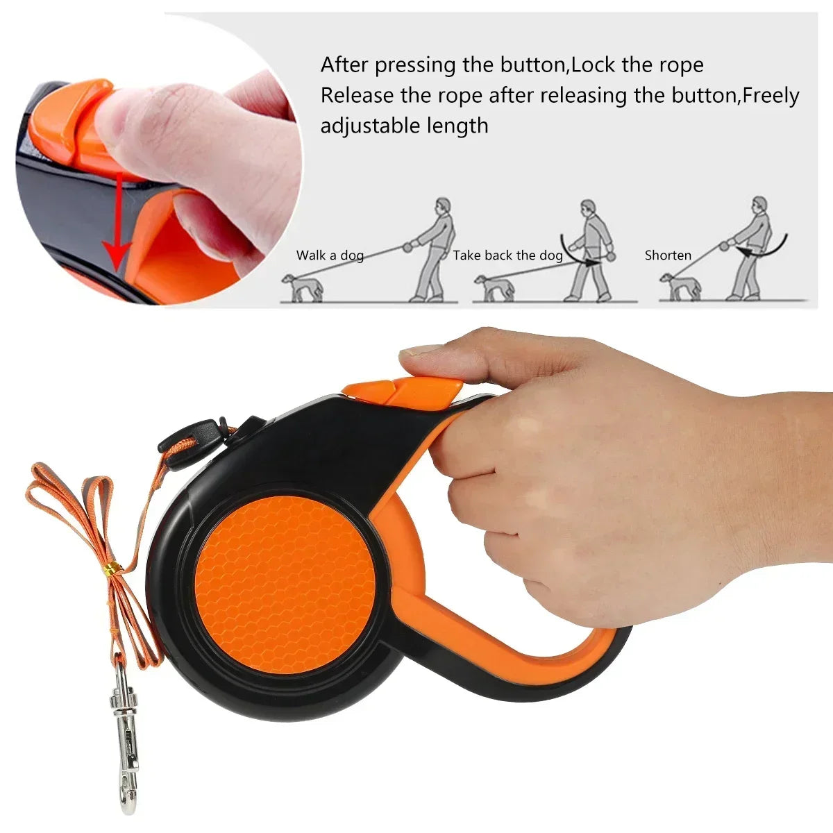 Retractable Dog Lead - Non-Slip Handle Leash